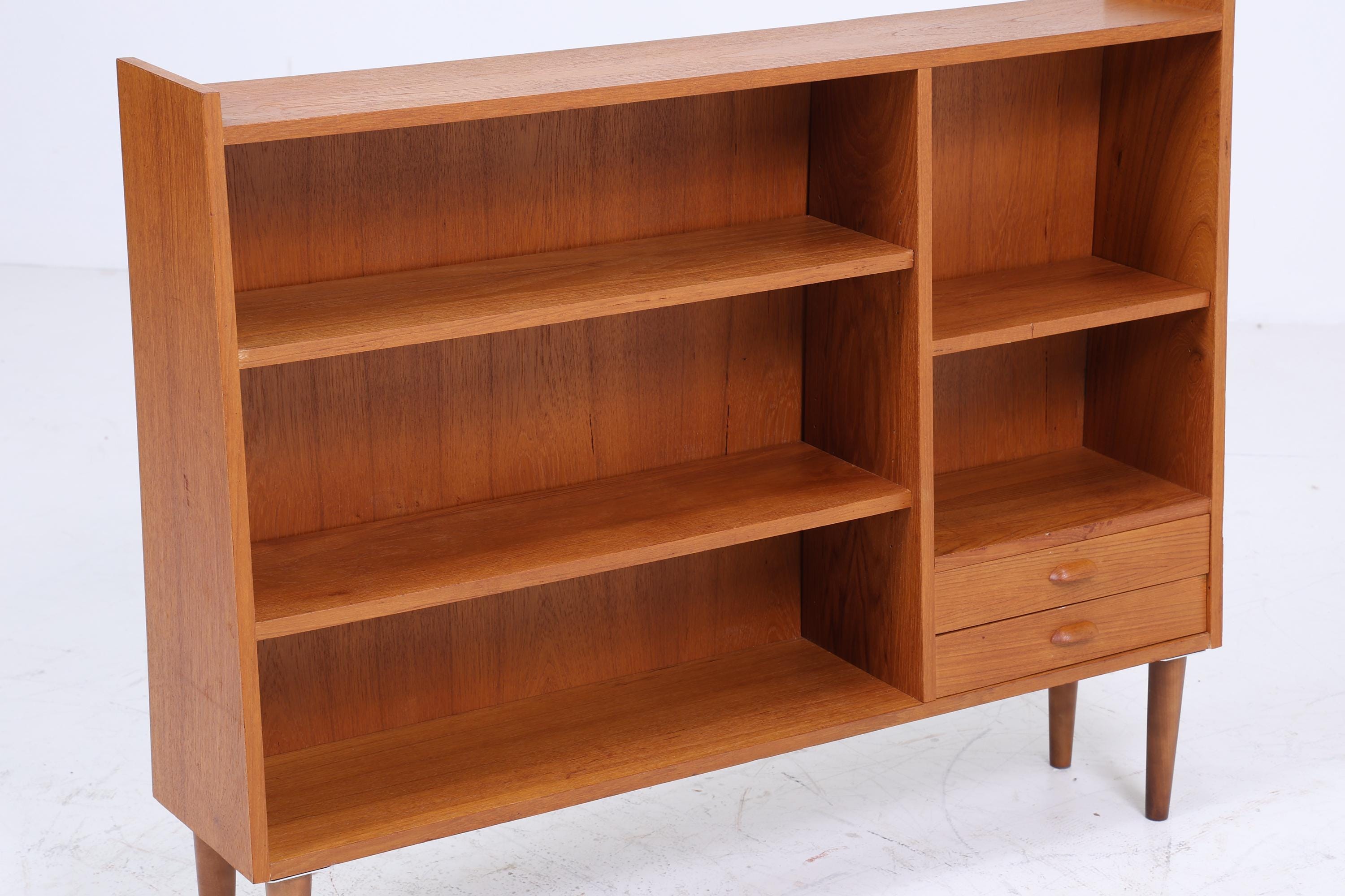 Vintage Teak Regal 60er Jahre | Mid Century Schubladen Vintage Flur BücherregalAufbewahrung Retro Holz