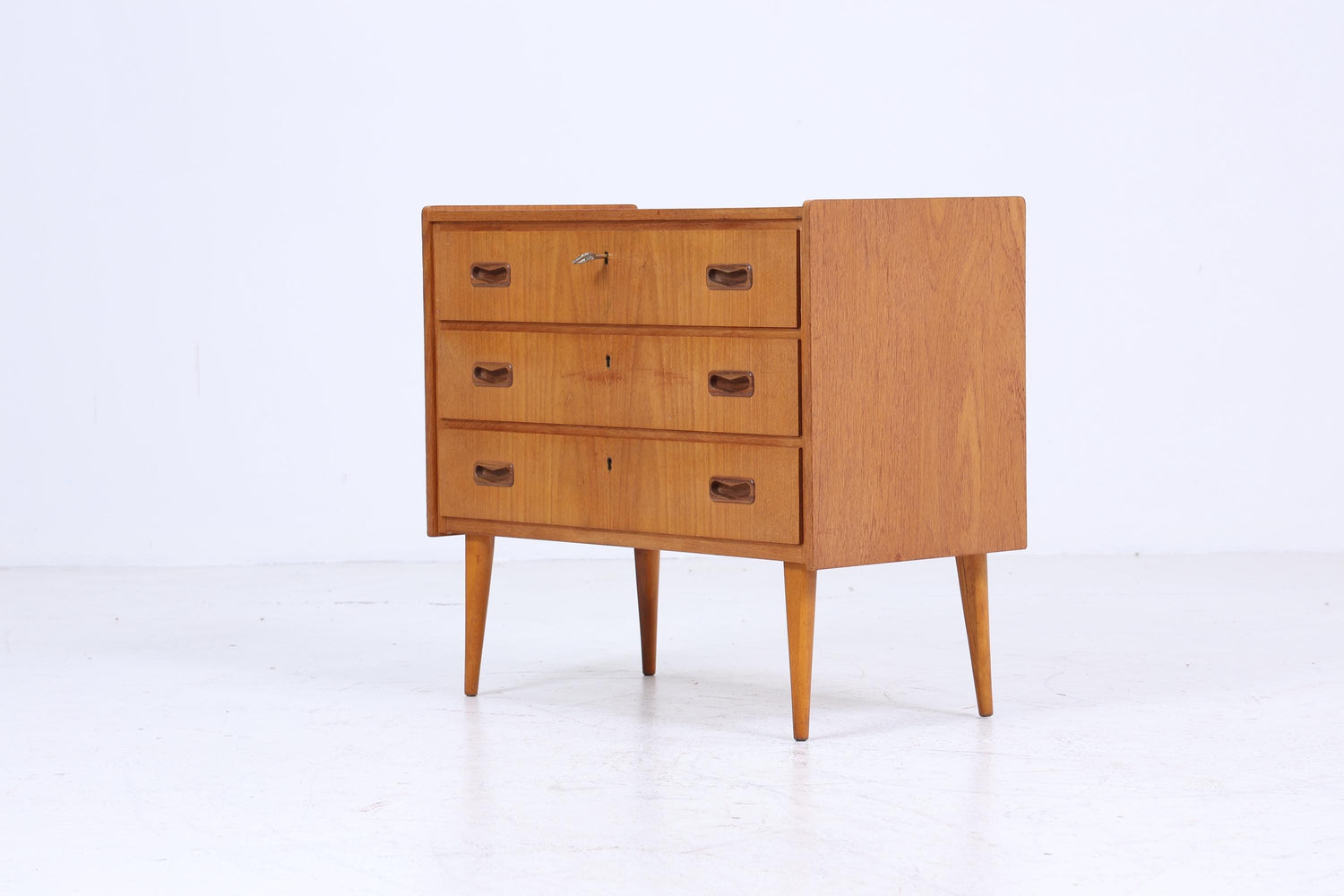 Kleine Vintage Teak Kommode | Mid Century Schubladen Schrank | Retro 60er Jahre Aufbewahrung