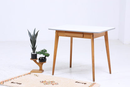 Klassischer Vintage Küchentisch 60er Jahre | Mid Century Esstisch Tisch Retro 70er Holz Resopal Schublade