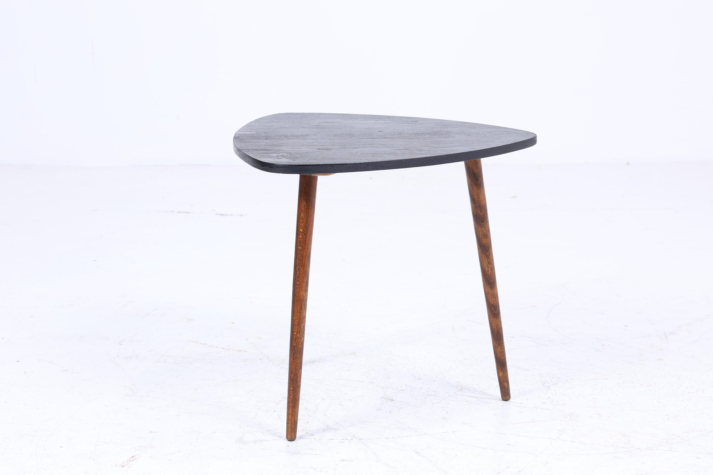 Schwarzer Vintage Beistelltisch | Mid Century Couchtisch | Telefontisch 60er Jahre