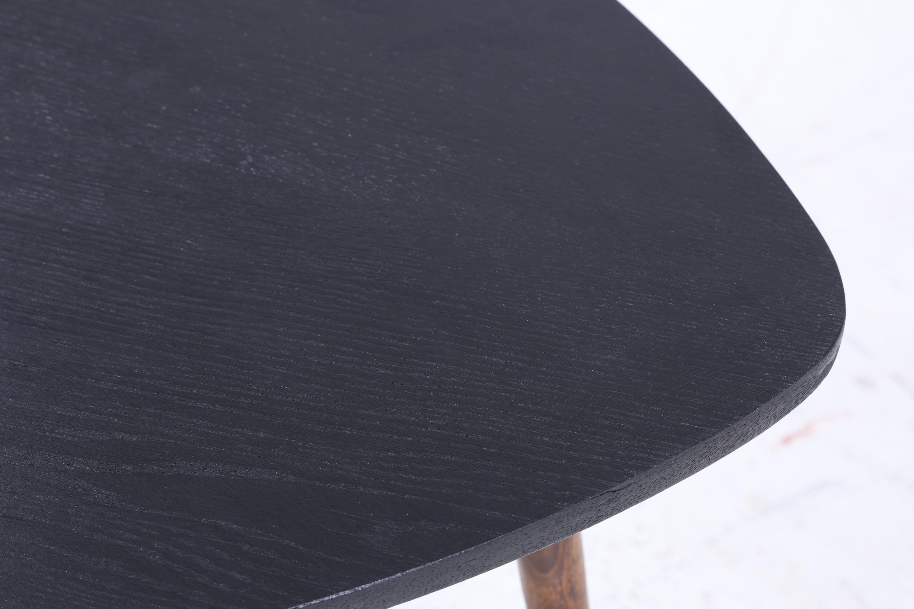Schwarzer Vintage Beistelltisch | Mid Century Couchtisch | Telefontisch 60er Jahre