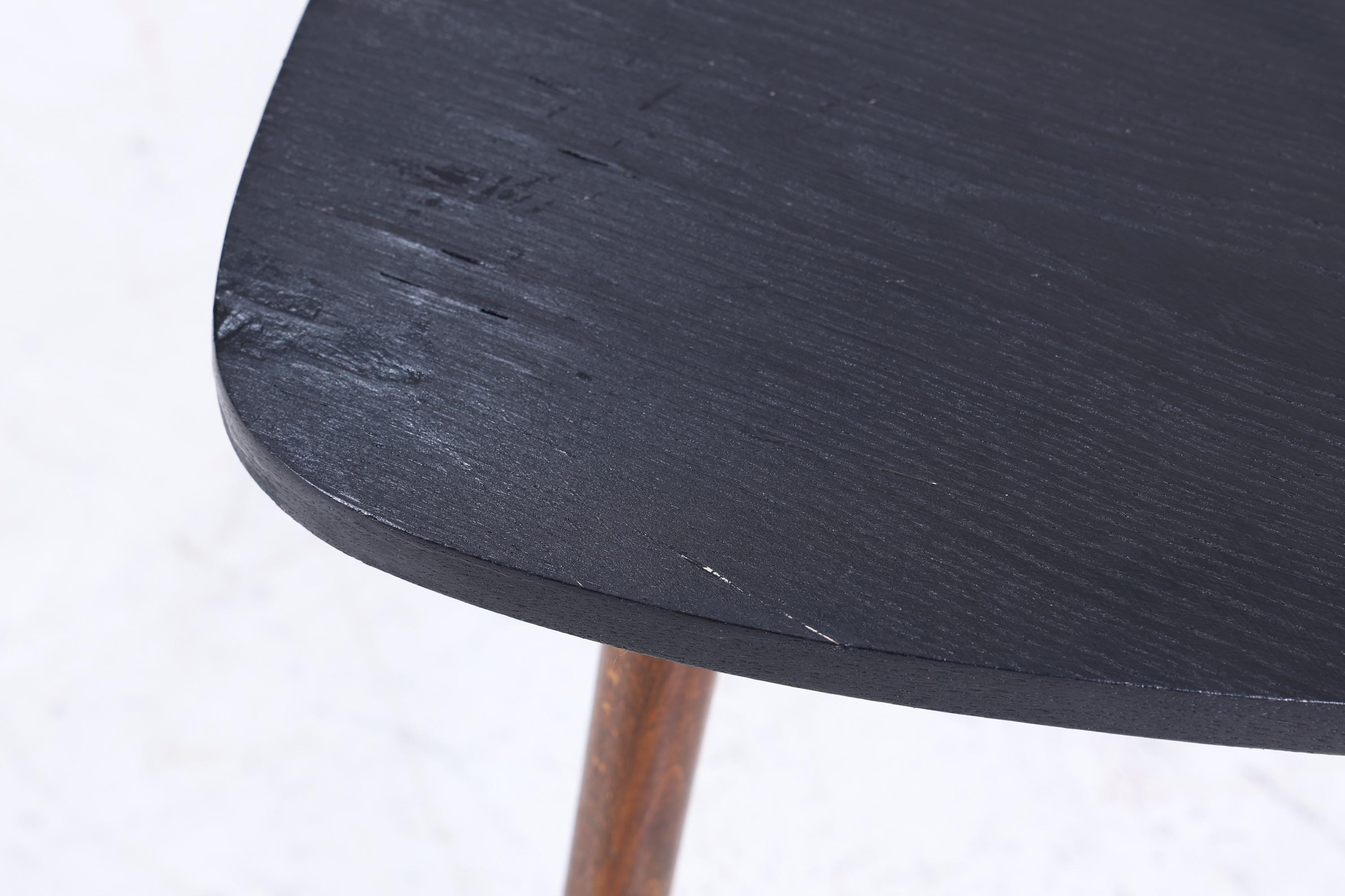 Schwarzer Vintage Beistelltisch | Mid Century Couchtisch | Telefontisch 60er Jahre