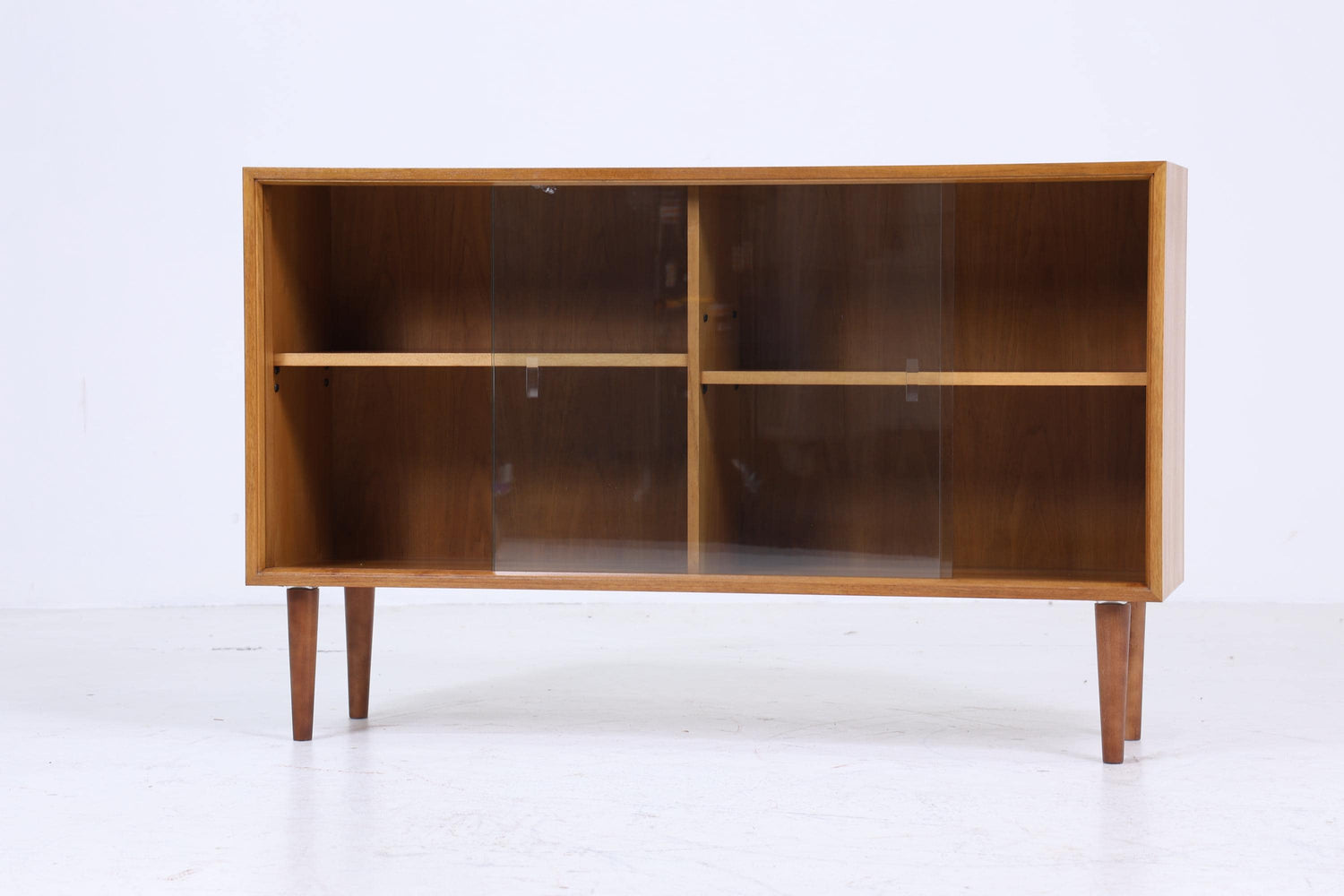 Vintage Glas Kommode 60er Jahre |  Platon Serie by Lothar Wegner -  Mid Century Vitrine Holz Design