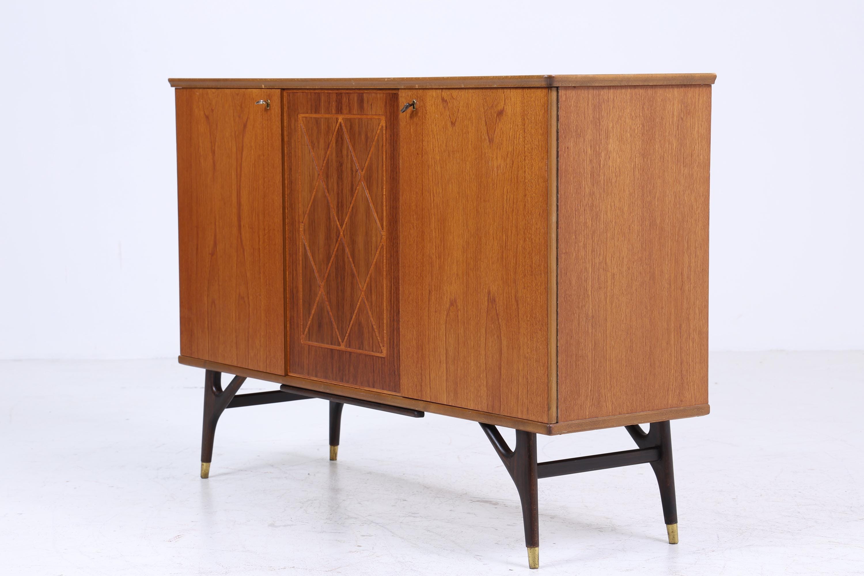 Wunderschönes Vintage Sideboard 60er Jahre | Mid Century AB Tabergsmöbler Highboard mit Intarsien | Retro  Schrank Aufbewahrung