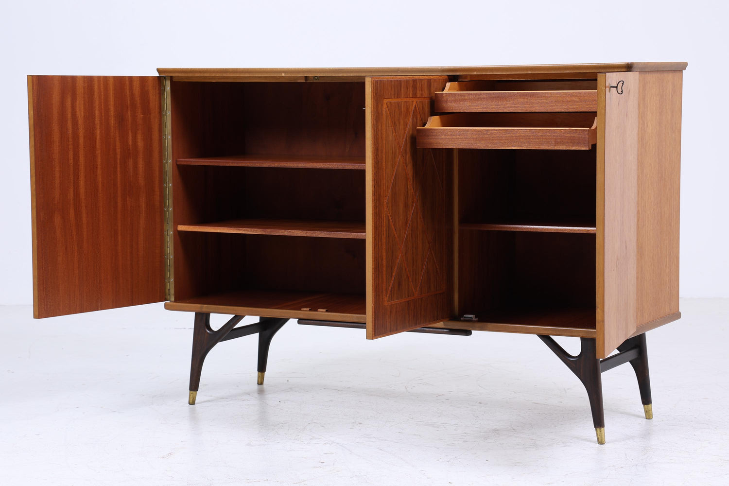 Wunderschönes Vintage Sideboard 60er Jahre | Mid Century AB Tabergsmöbler Highboard mit Intarsien | Retro  Schrank Aufbewahrung