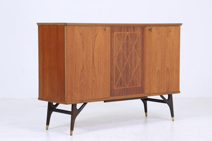 Wunderschönes Vintage Sideboard 60er Jahre | Mid Century AB Tabergsmöbler Highboard mit Intarsien | Retro  Schrank Aufbewahrung