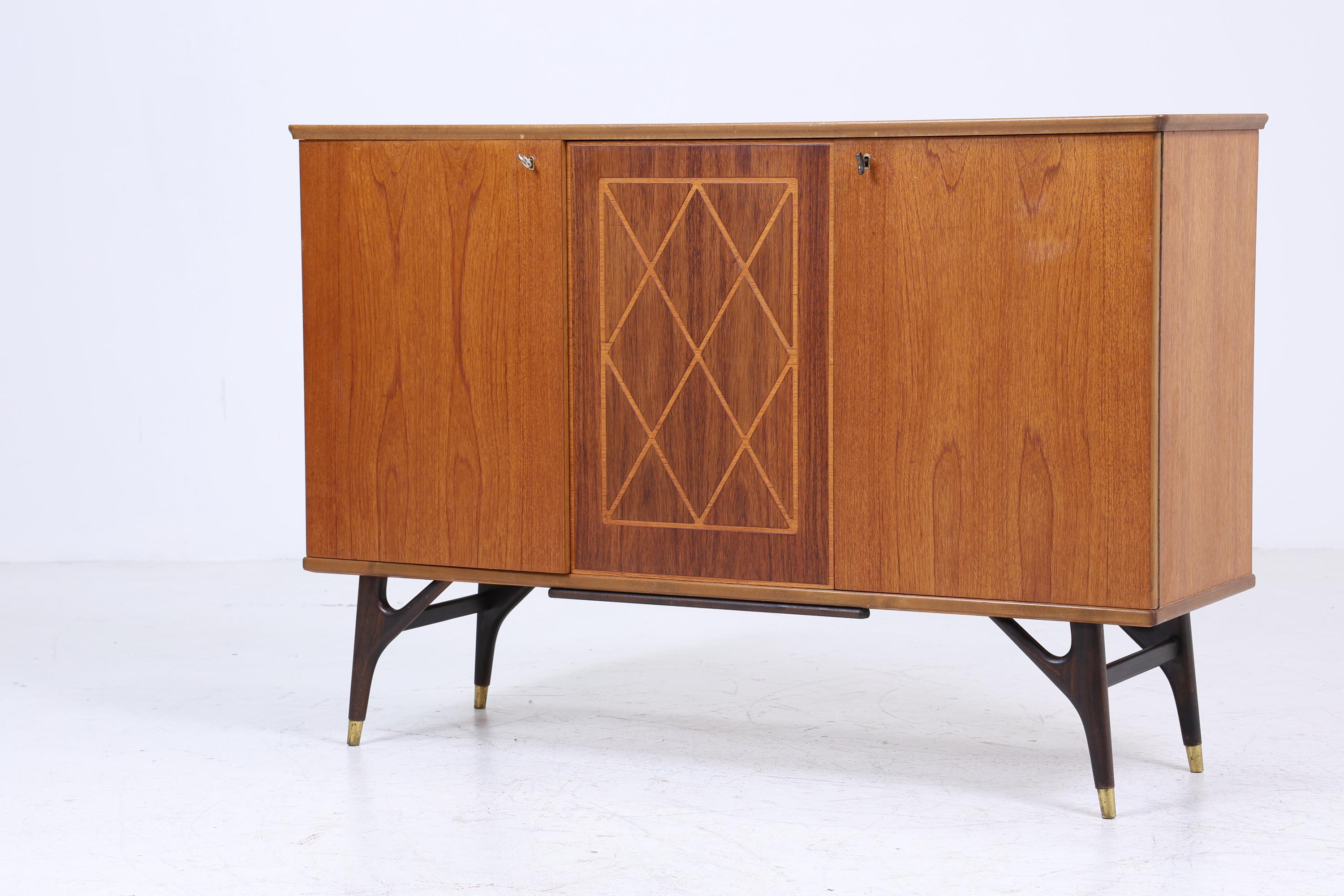Wunderschönes Vintage Sideboard 60er Jahre | Mid Century AB Tabergsmöbler Highboard mit Intarsien | Retro  Schrank Aufbewahrung