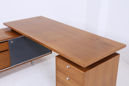 Vintage desk by Hermann Miller for George Nelson | Mid Century work table sideboard free corner retro wood design 60s