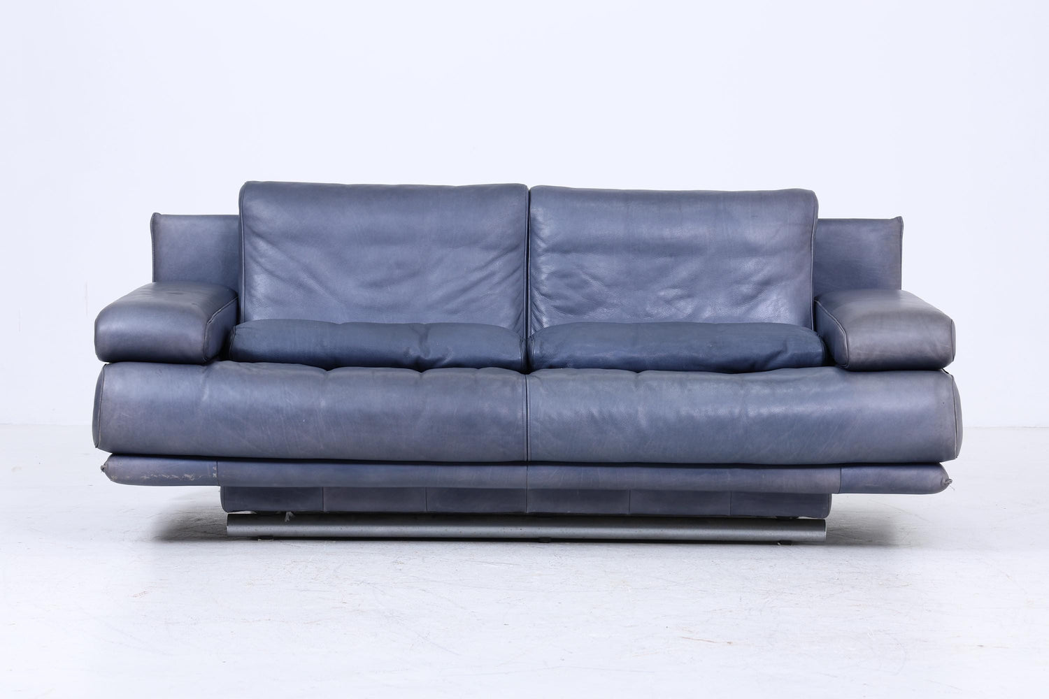 Vintage Rolf Benz 6500 Leder Sofa | Mid Century Designer Couch Blau Retro 60er 70er Jahre
