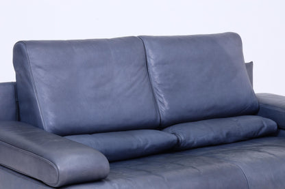 Vintage Rolf Benz 6500 Leder Sofa | Mid Century Designer Couch Blau Retro 60er 70er Jahre