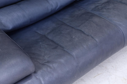 Vintage Rolf Benz 6500 Leder Sofa | Mid Century Designer Couch Blau Retro 60er 70er Jahre