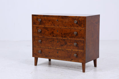 Dunkle Vintage Schubladen Kommode | Mid Century Schubladen Schrank | Retro 60er Jahre Holz Aufbewahrung