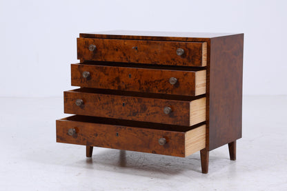 Dunkle Vintage Schubladen Kommode | Mid Century Schubladen Schrank | Retro 60er Jahre Holz Aufbewahrung