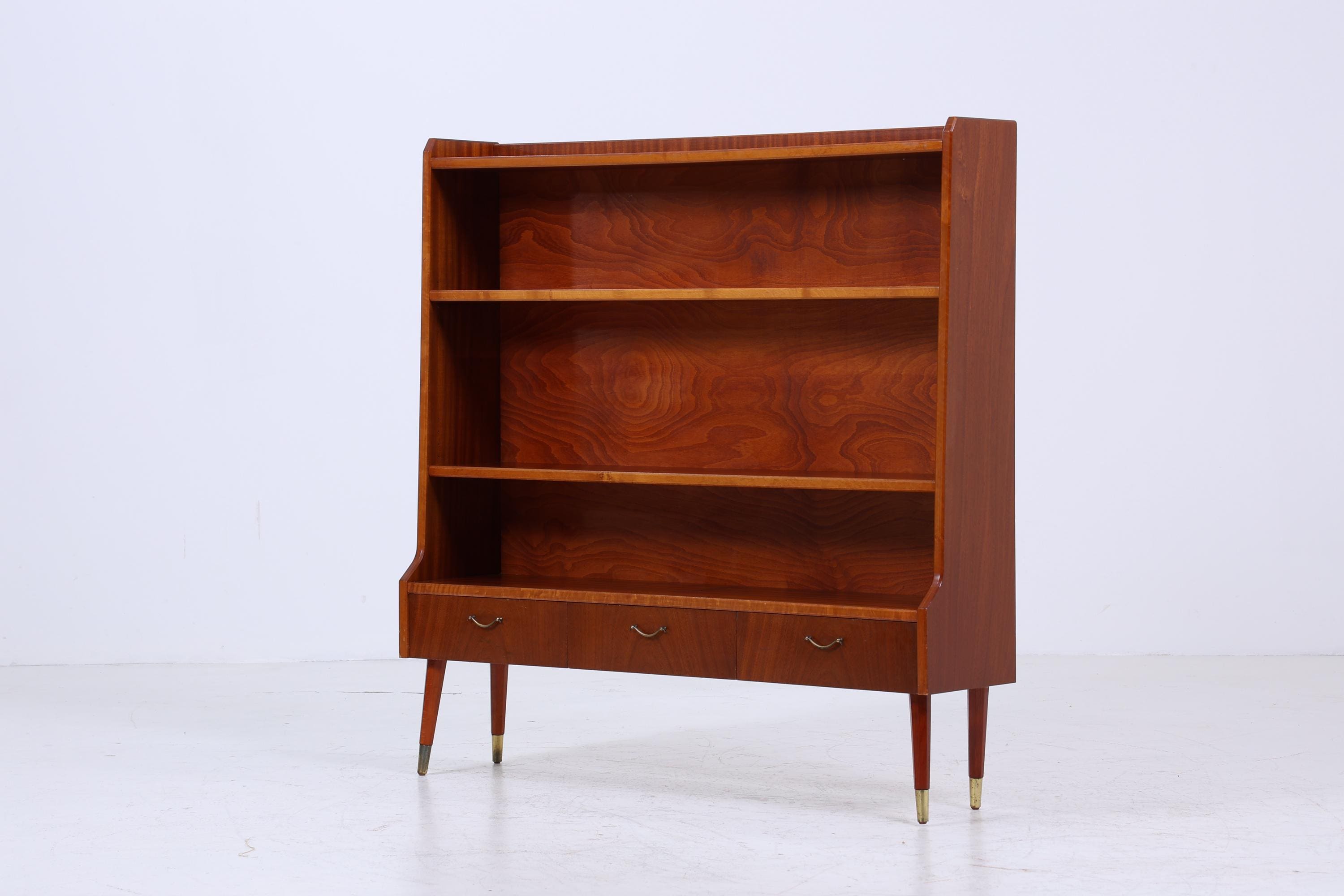 Vintage Regal 60er Jahre | Mid Century kleines Schubladen Bücherregal Sekretär Retro Holz Aufbewahrung