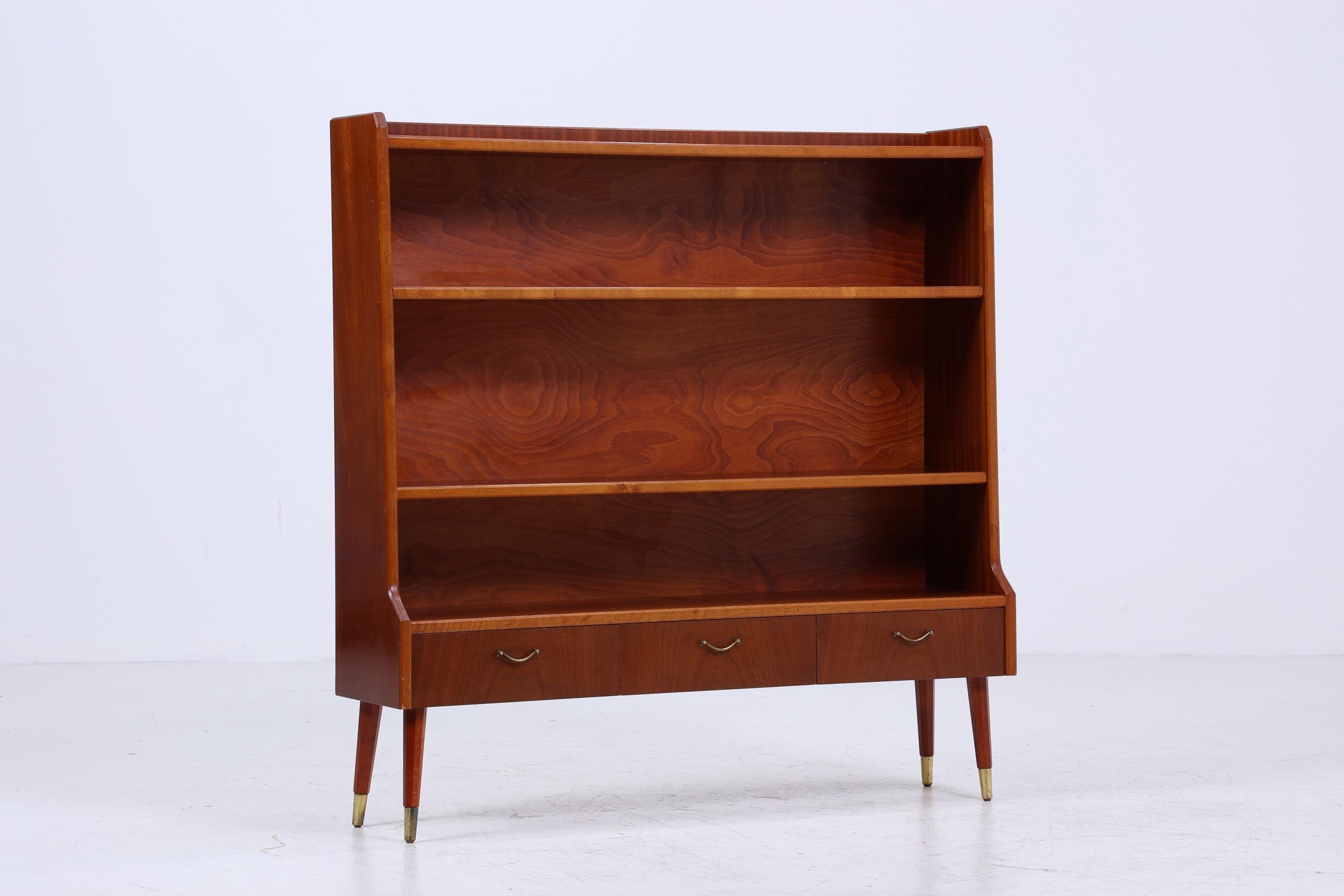 Vintage Regal 60er Jahre | Mid Century kleines Schubladen Bücherregal Sekretär Retro Holz Aufbewahrung