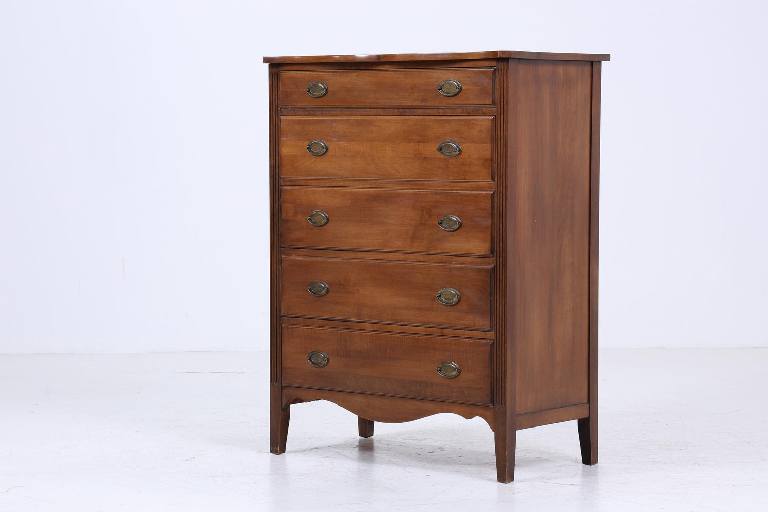 Hohe Vintage Schubladen Kommode | Mid Century Schubladen Schrank | Retro 60er Jahre Holz Aufbewahrung