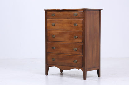 Hohe Vintage Schubladen Kommode | Mid Century Schubladen Schrank | Retro 60er Jahre Holz Aufbewahrung