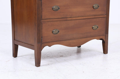 Hohe Vintage Schubladen Kommode | Mid Century Schubladen Schrank | Retro 60er Jahre Holz Aufbewahrung