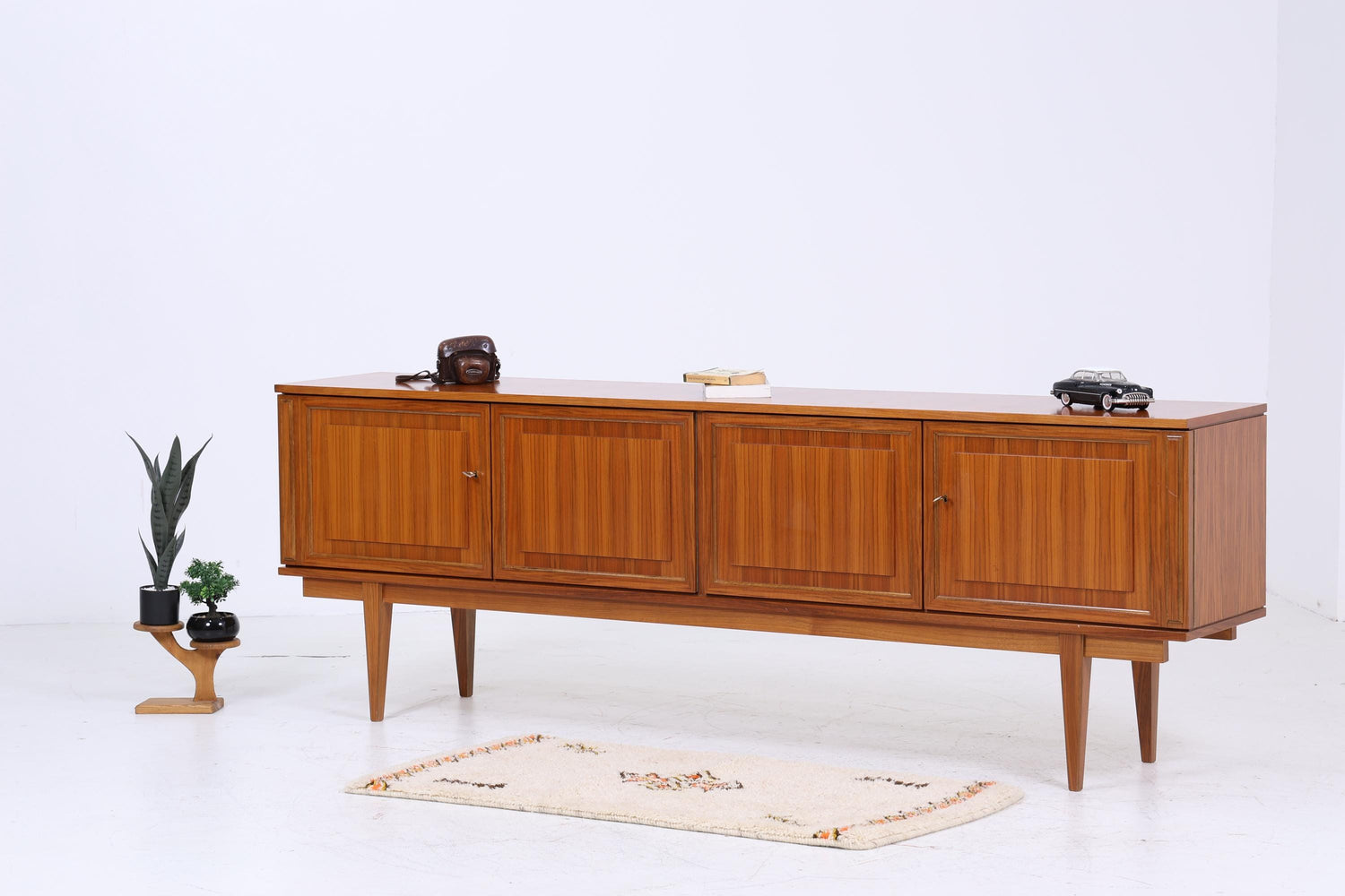 Vintage Sideboard 60er Jahre | Mid Century TV Board mit Schubladen Retro Holz Aufbewahrung