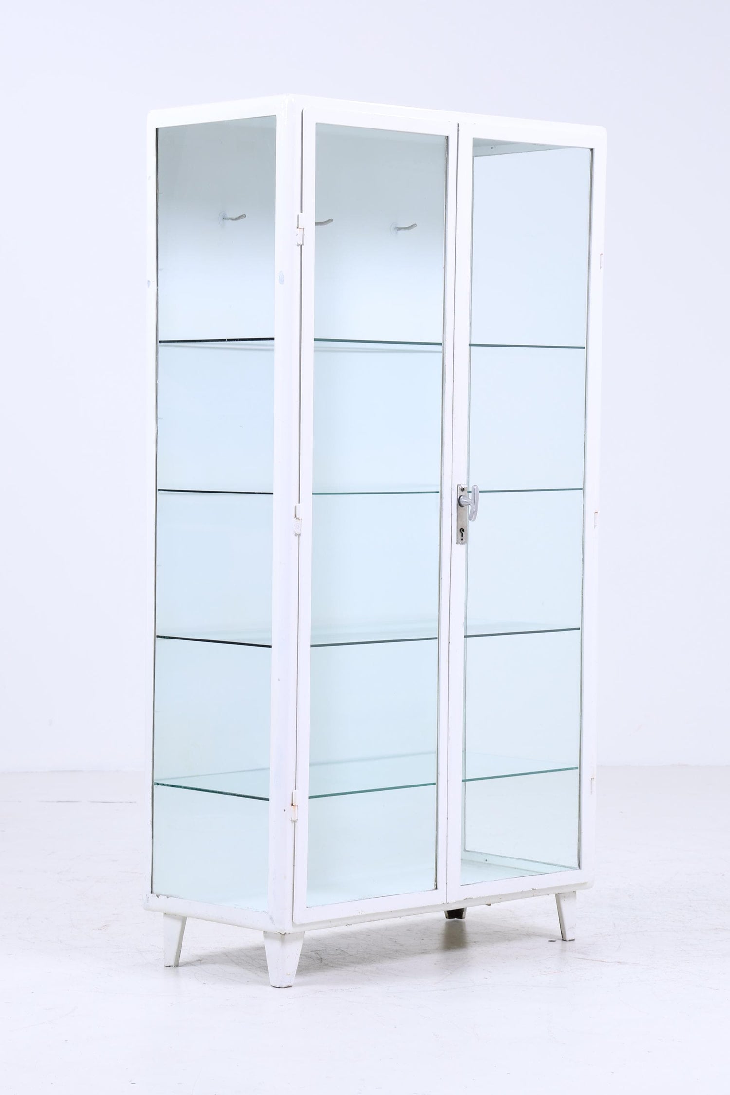 Großer Vintage Medizinschrank 40er Jahre | Mid Century Glas Schrank | Vitrine  Aufbewahrung