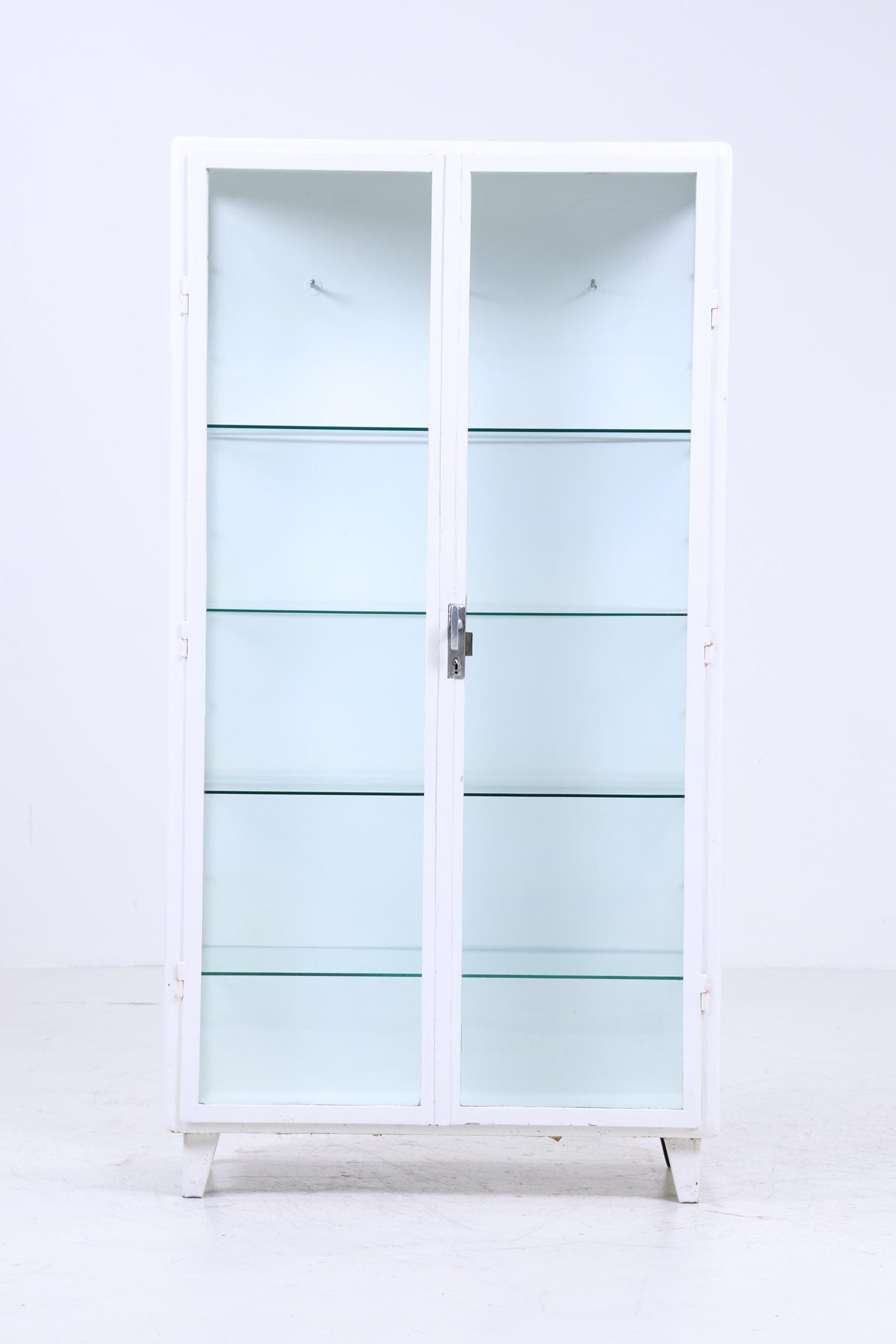 Großer Vintage Medizinschrank 40er Jahre | Mid Century Glas Schrank | Vitrine  Aufbewahrung