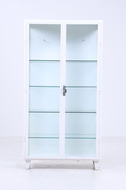 Großer Vintage Medizinschrank 40er Jahre | Mid Century Glas Schrank | Vitrine  Aufbewahrung