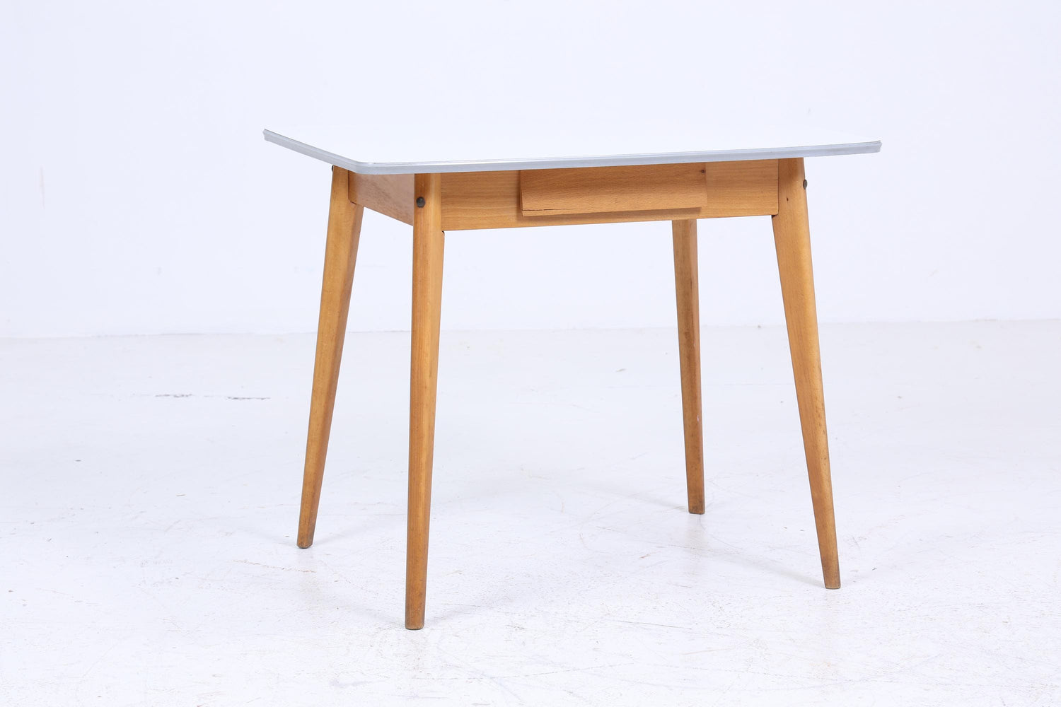 Klassischer Vintage Küchentisch 60er Jahre | Mid Century Esstisch Tisch Retro 70er Holz Resopal Schublade