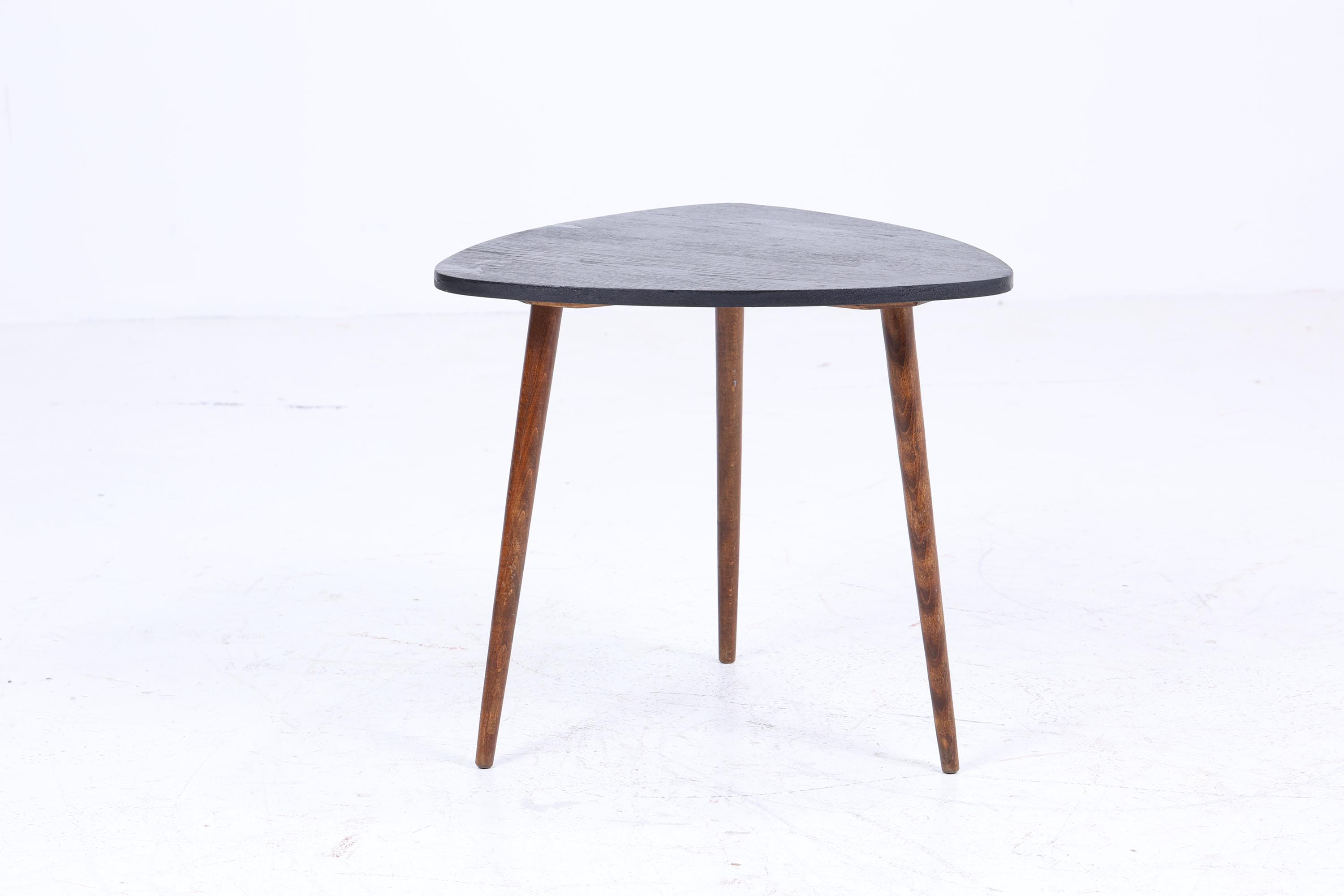 Schwarzer Vintage Beistelltisch | Mid Century Couchtisch | Telefontisch 60er Jahre
