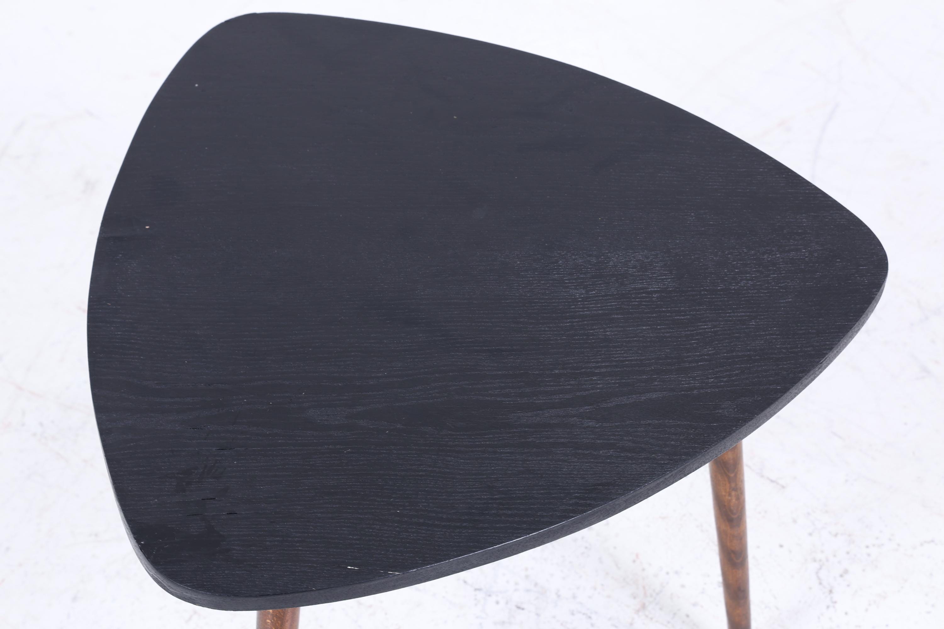 Schwarzer Vintage Beistelltisch | Mid Century Couchtisch | Telefontisch 60er Jahre