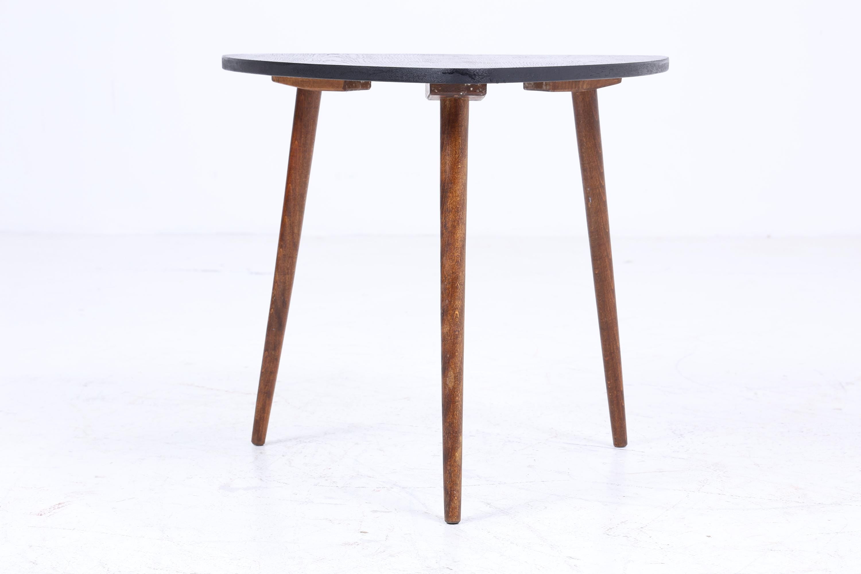 Schwarzer Vintage Beistelltisch | Mid Century Couchtisch | Telefontisch 60er Jahre