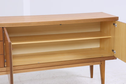 Vintage Sideboard 60er Jahre | Mid Century TV Board mit Schubladen &amp; Fächern Kommode Retro Holz Aufbewahrung