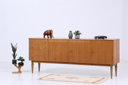 Vintage Sideboard 60er Jahre | Mid Century TV Board mit Schubladen &amp; Fächern Kommode Retro Holz Aufbewahrung
