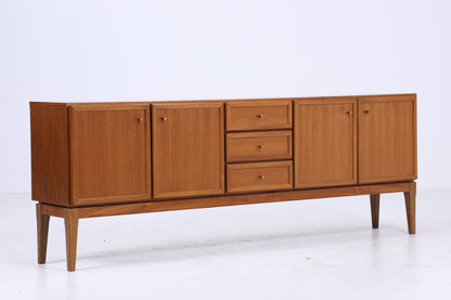 Vintage Teak Sideboard 60er Jahre | Mid Century TV Board mit Schubladen &amp; Fächern Lowboard Retro Holz Aufbewahrung