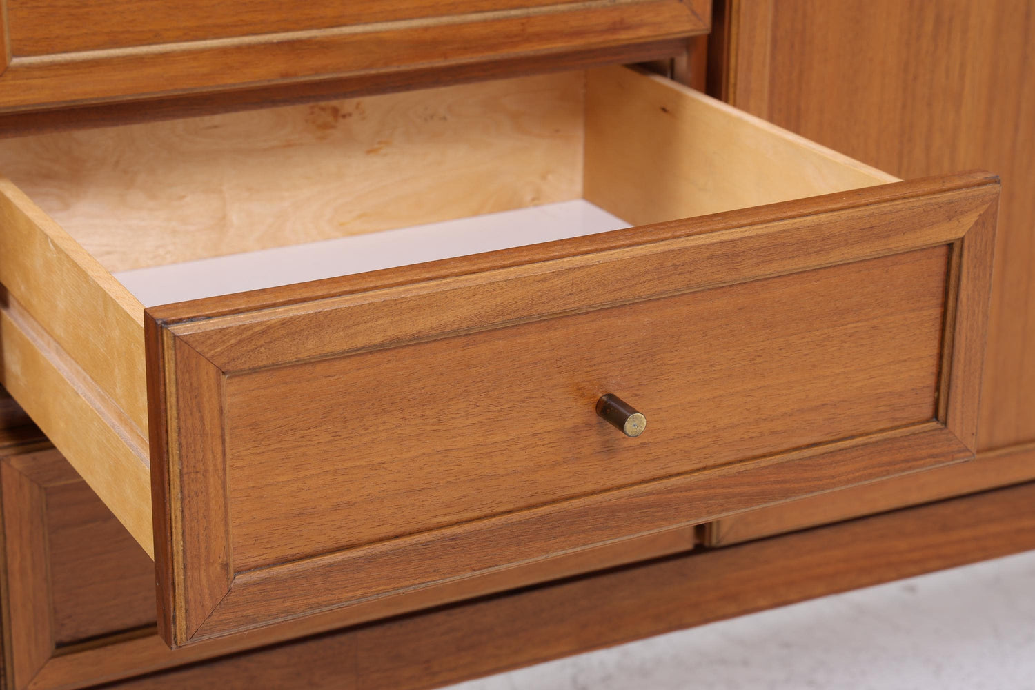 Vintage Teak Sideboard 60er Jahre | Mid Century TV Board mit Schubladen &amp; Fächern Lowboard Retro Holz Aufbewahrung