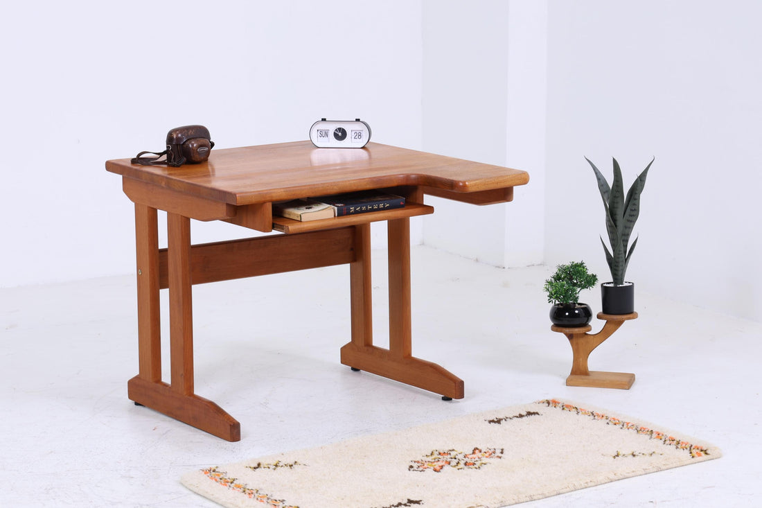 Vintage Teak Schreibtisch 60er Jahre | Mid Century Arbeitstisch Schultisch Frei Tisch Retro Holz Design