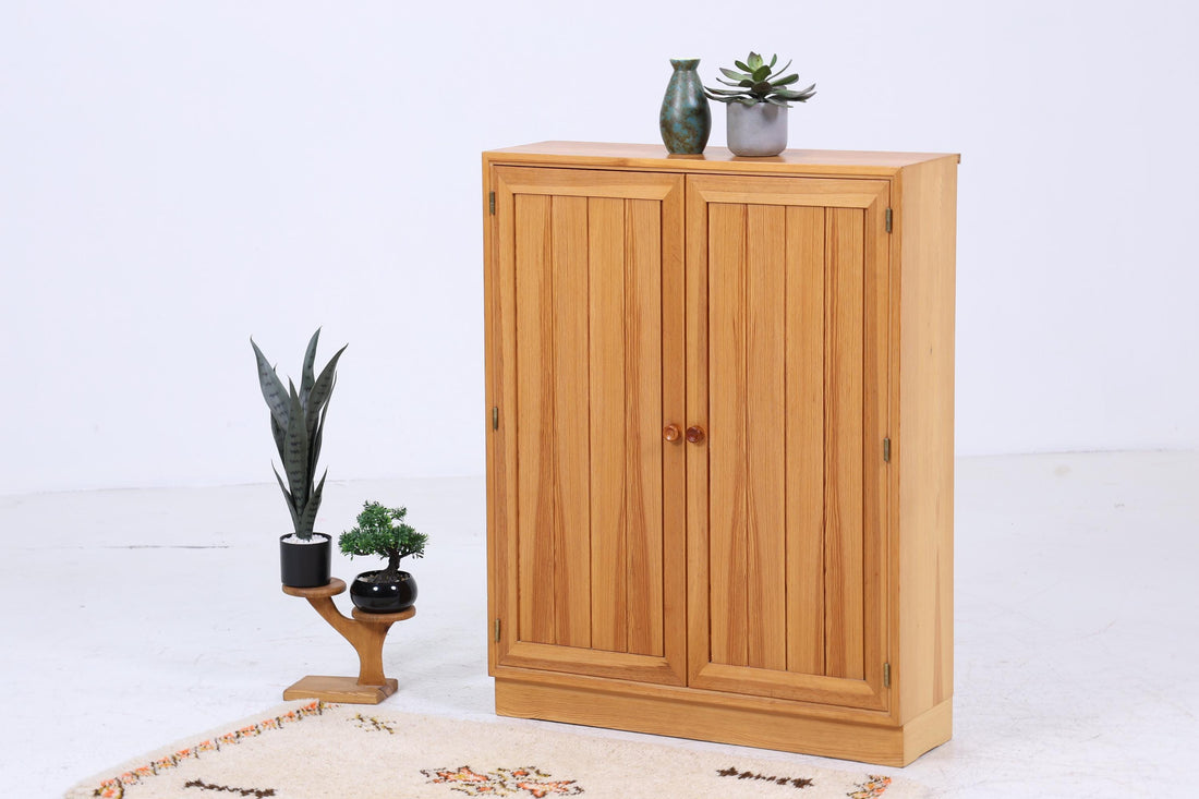 Vintage Schuhkommode aus Kiefernholz | Mid Century Schrank Kommode Retro Schuhschrank Flur Holz Aufbewahrung 60er 70er Jahre
