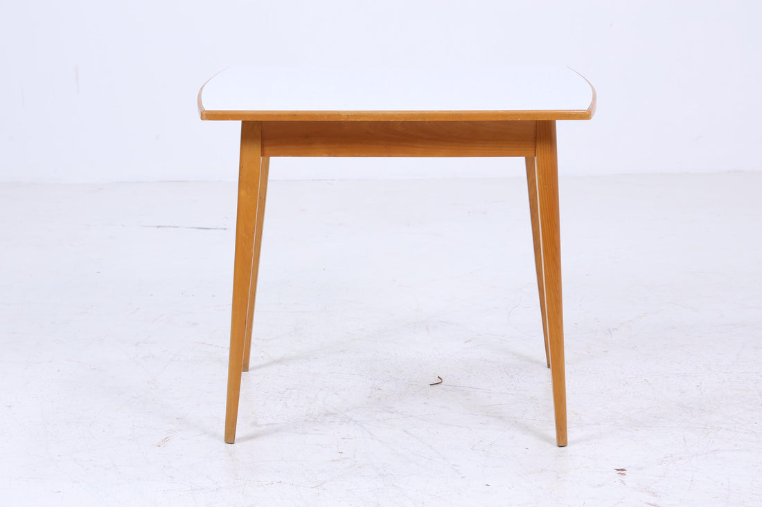 Kleiner Vintage Küchentisch 60er Jahre | Mid Century Esstisch Tisch Retro 70er Holz Resopal