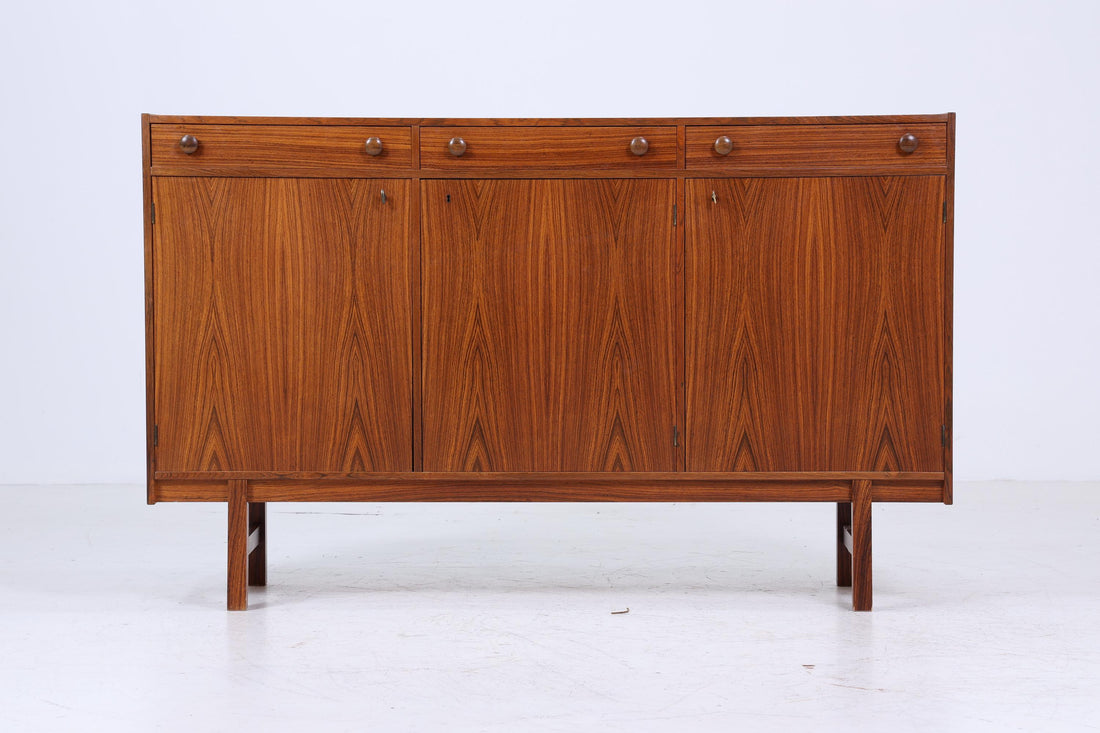 Stilvolles Vintage Highboard 60er Jahre | Mid Century Sideboard Schubladen Schrank Holz Aufbewahrung