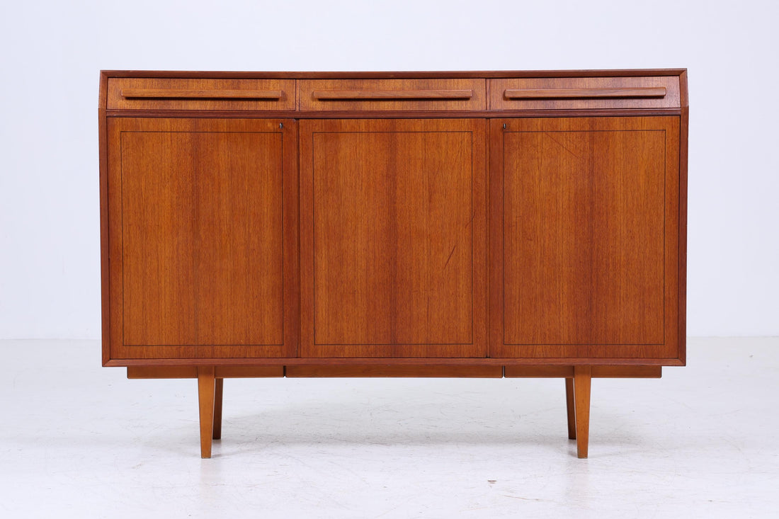 Vintage Highboard 60er Jahre | Mid Century Sideboard Schubladen Schrank Holz Aufbewahrung
