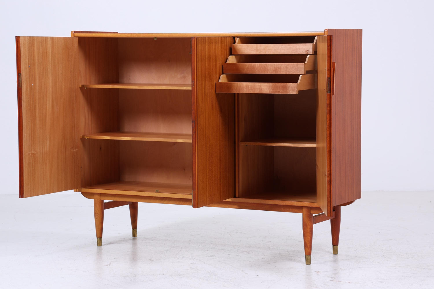 Wunderschönes Vintage Highboard 60er Jahre | Mid Century Sideboard Schubladen Schrank Holz Aufbewahrung
