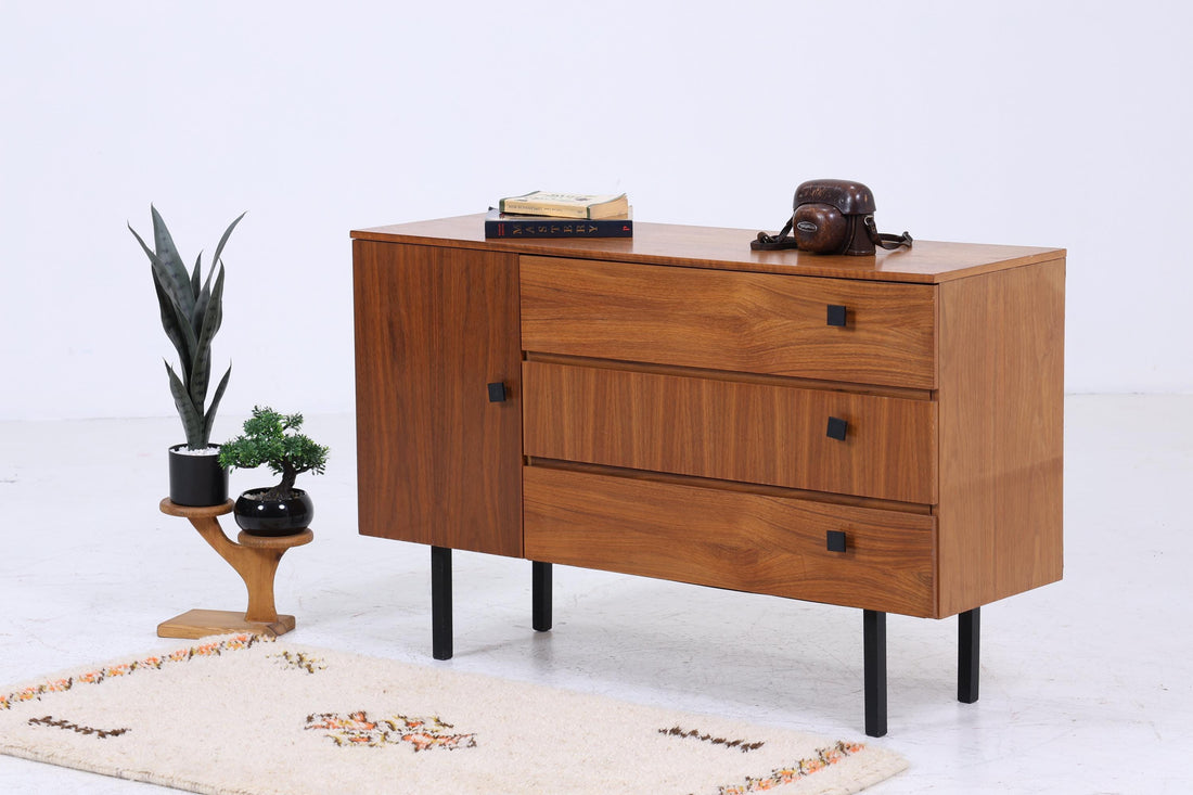 Vintage Kommode 60er Jahre | Mid Century Sideboard mit Klapptüren 60er Jahre Aufbewahrung Retro 70er Holz
