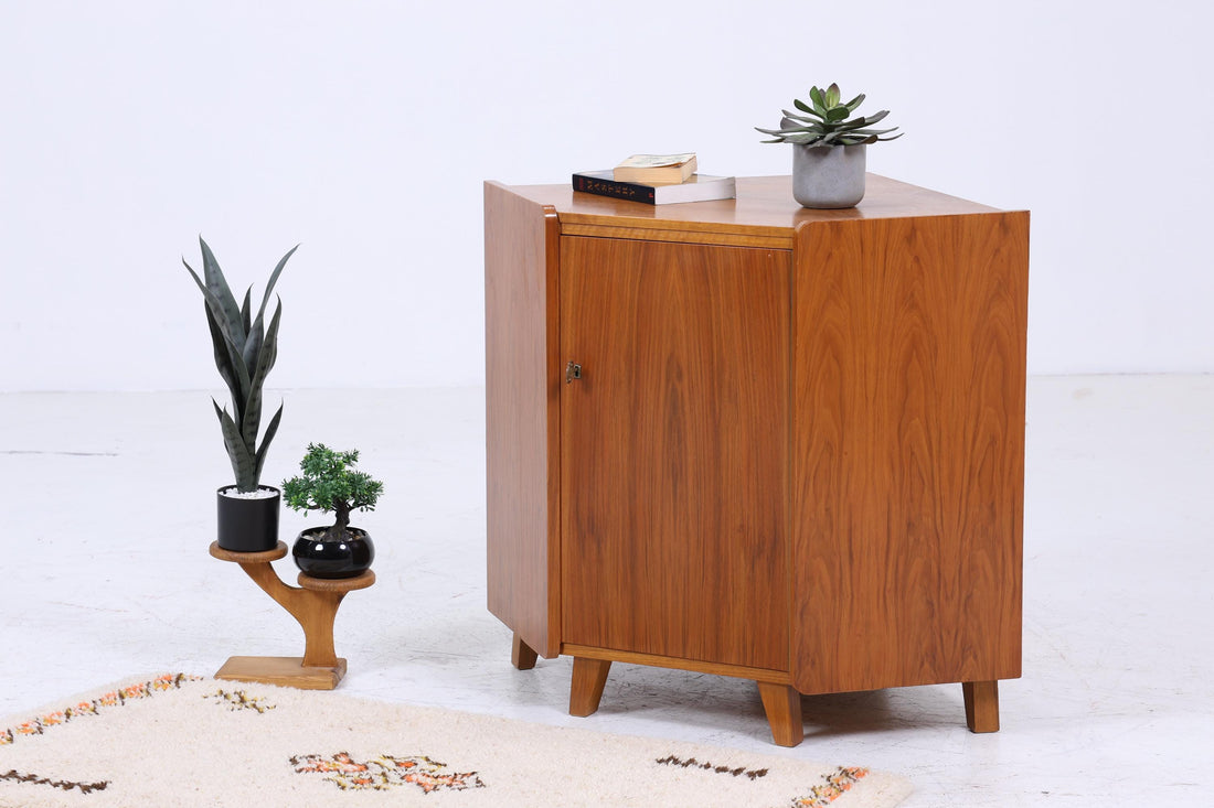 Vintage Nussbaum Eckkommode von Tepe 60er Jahre | Mid Century Kommode Schrank Retro 70er Holz Aufbewahrung