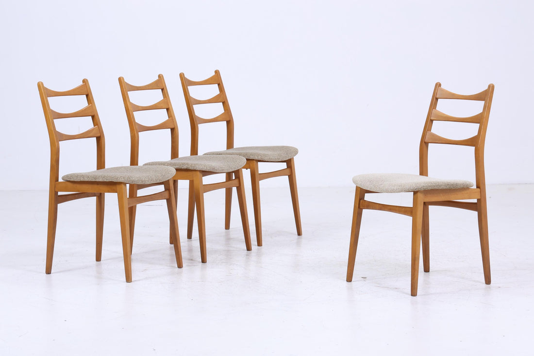 4er Set Vintage Holzstühle | Mid Century Küchen Stuhl Esszimmerstühle Vintage Retro 60er 70er Jahre