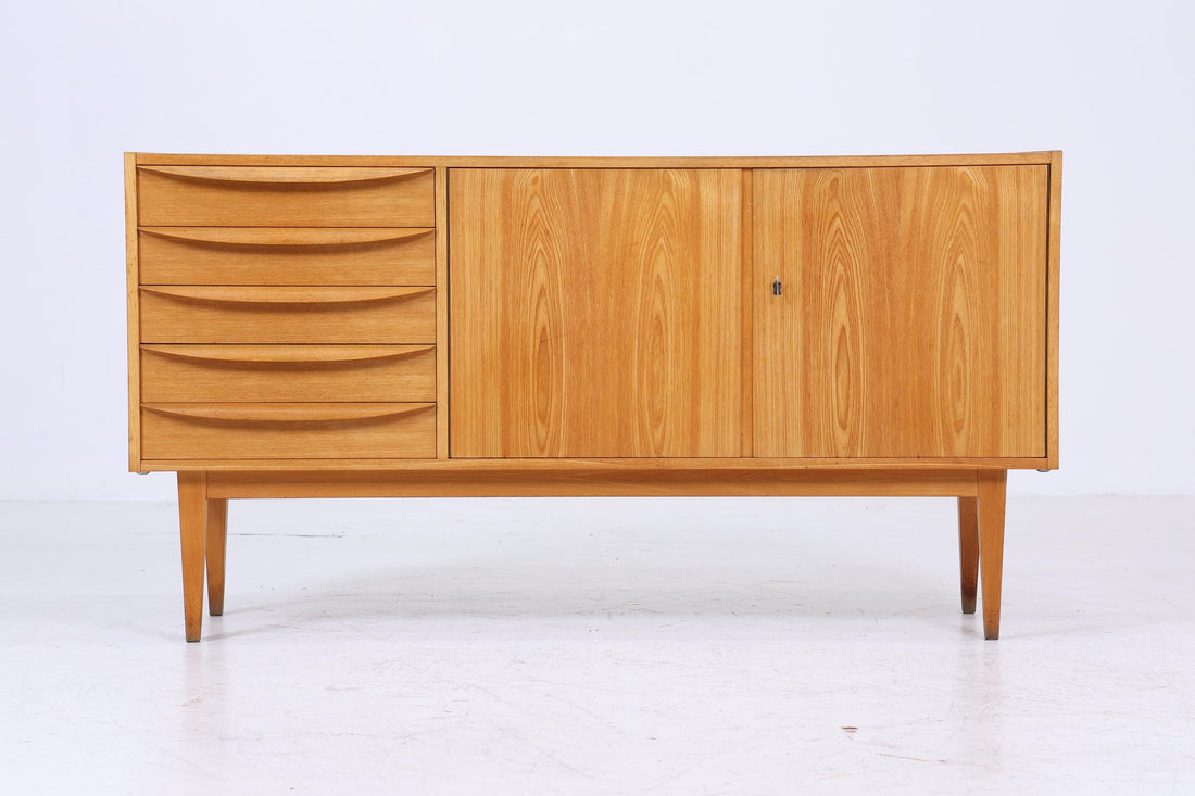 Hellerau 602  / K Sideboard 60er Jahre | Mid Century Schubladen Anrichte Senesche Schrank Helle Eiche Franz Ehrlich Design Retro 70er