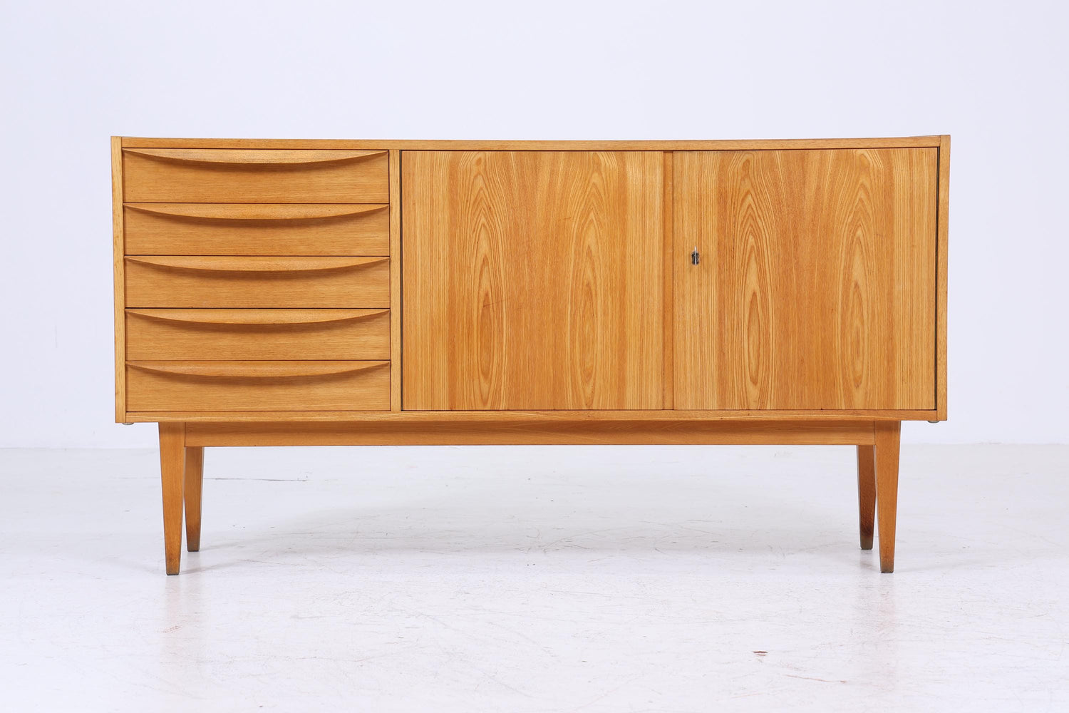 Hellerau 602  / K Sideboard 60er Jahre | Mid Century Schubladen Anrichte Senesche Schrank Helle Eiche Franz Ehrlich Design Retro 70er
