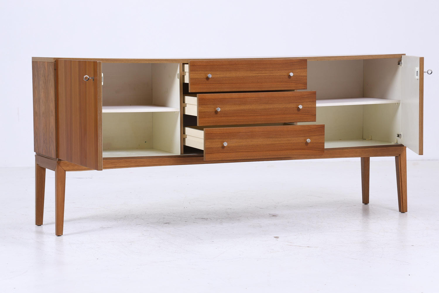 Vintage Sideboard von OTT aus den 60ern | Mid Century TV Board mit Schubladen &amp; Fächern Lowboard Retro Holz Aufbewahrung