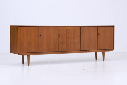 Vintage Sideboard 60er Jahre | Mid Century TV Board mit Schubladen &amp; Fächern Kommode Retro Holz Aufbewahrung