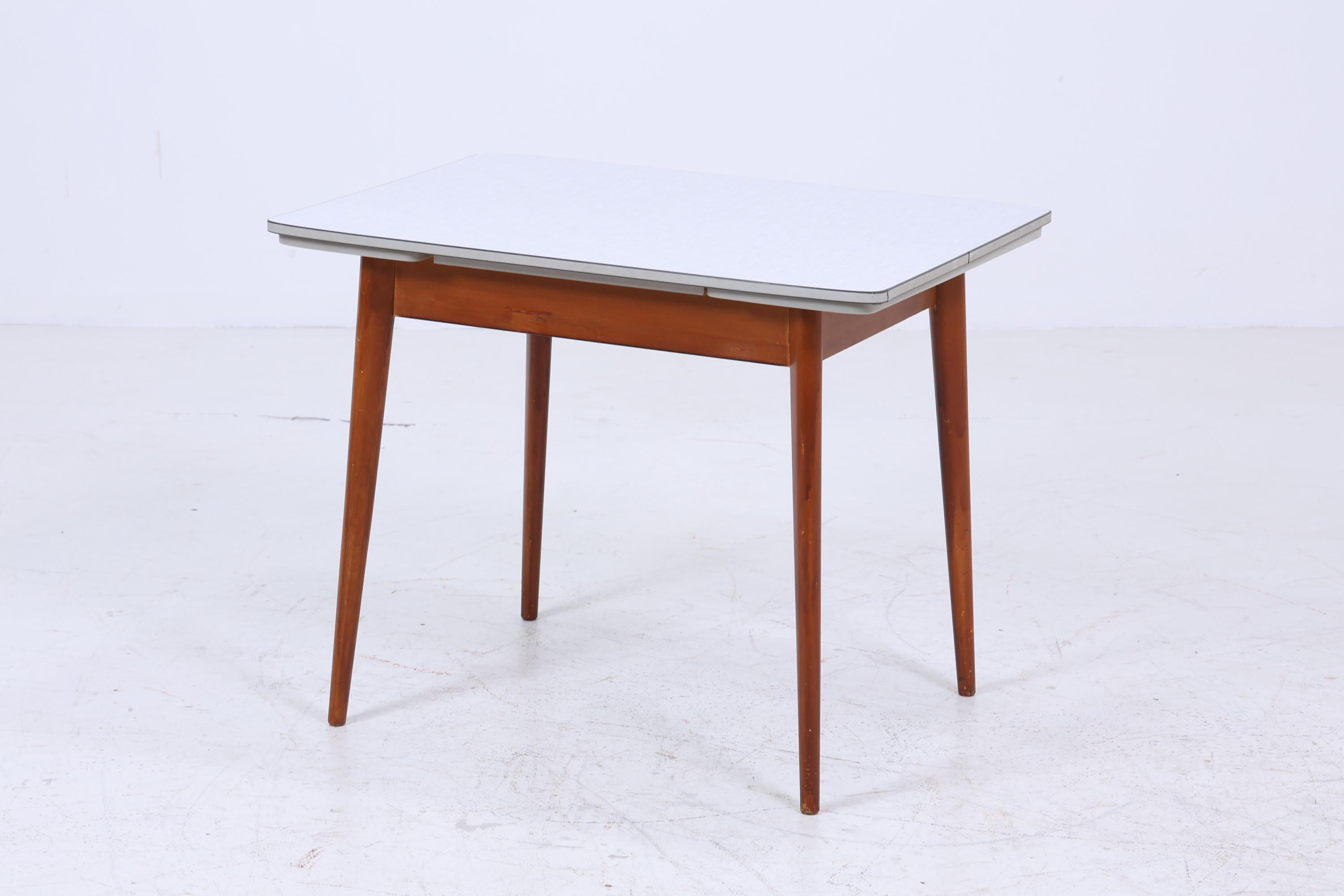 Klassischer Vintage Küchentisch 60er Jahre | Mid Century Esstisch Tisch Retro 70er Holz Resopal Ausziehbar
