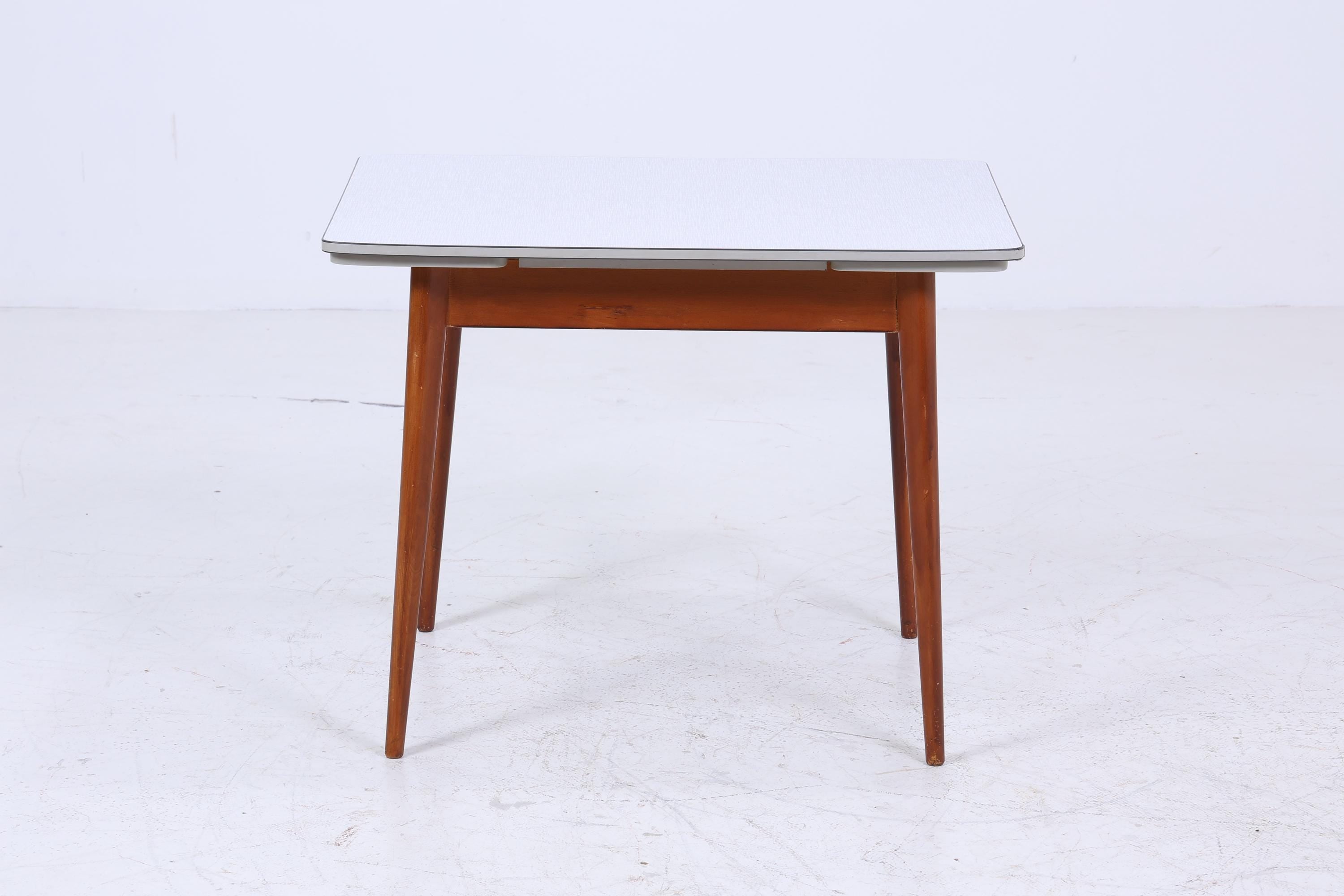 Klassischer Vintage Küchentisch 60er Jahre | Mid Century Esstisch Tisch Retro 70er Holz Resopal Ausziehbar