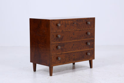 Dunkle Vintage Schubladen Kommode | Mid Century Schubladen Schrank | Retro 60er Jahre Holz Aufbewahrung